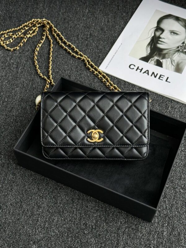 Replica CHANEL 24s Double Pearl Woc Black - Best Fake Designer Bags