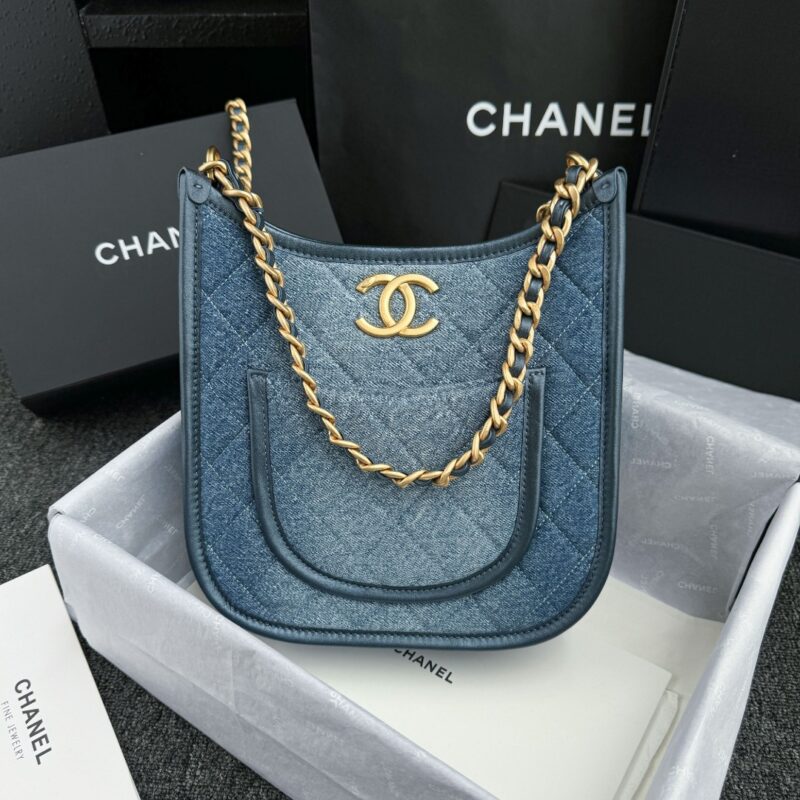 Replica CHANEL 23S Hobo Denim - Best Fake Designer Bags