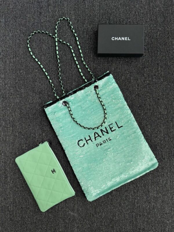 Replica CHANEL Sequin Shoulder Bag Green - Best Fake Designer Bags