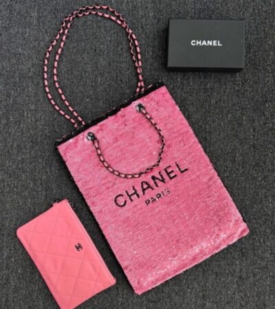 Replica CHANEL Sequin Shoulder Bag Pink - Best Fake Designer Bags