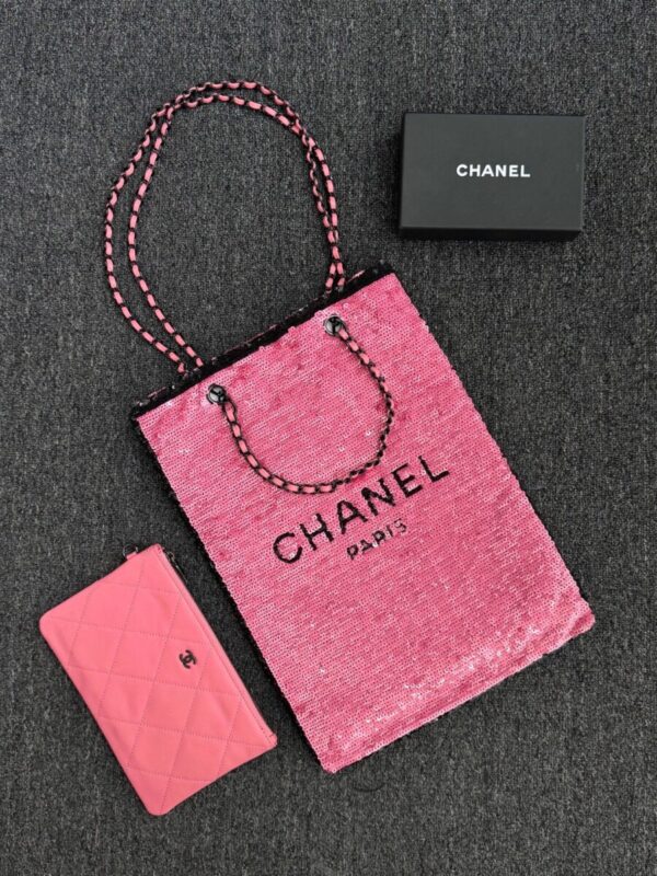 Replica CHANEL Sequin Shoulder Bag Pink - Best Fake Designer Bags