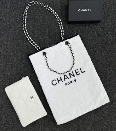 Replica CHANEL Sequin Shoulder Bag White - Best Fake Designer Bags